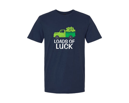brand:Generic|color:Navy|Loads Of Luck Tractor St Patricks Day Graphic T-Shirt