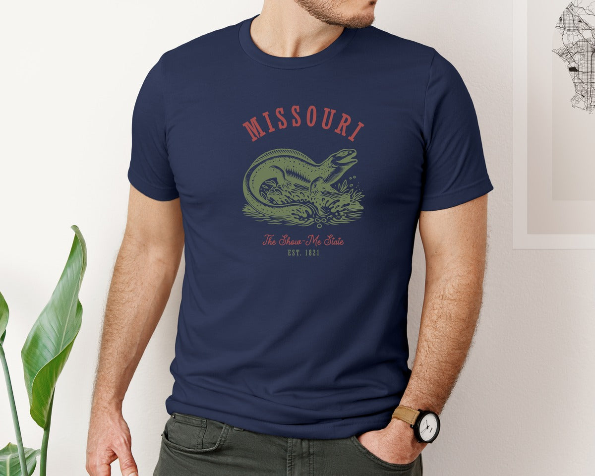 brand:Bella Canvas|color:Navy|Missouri Vintage United States Graphic T-Shirt