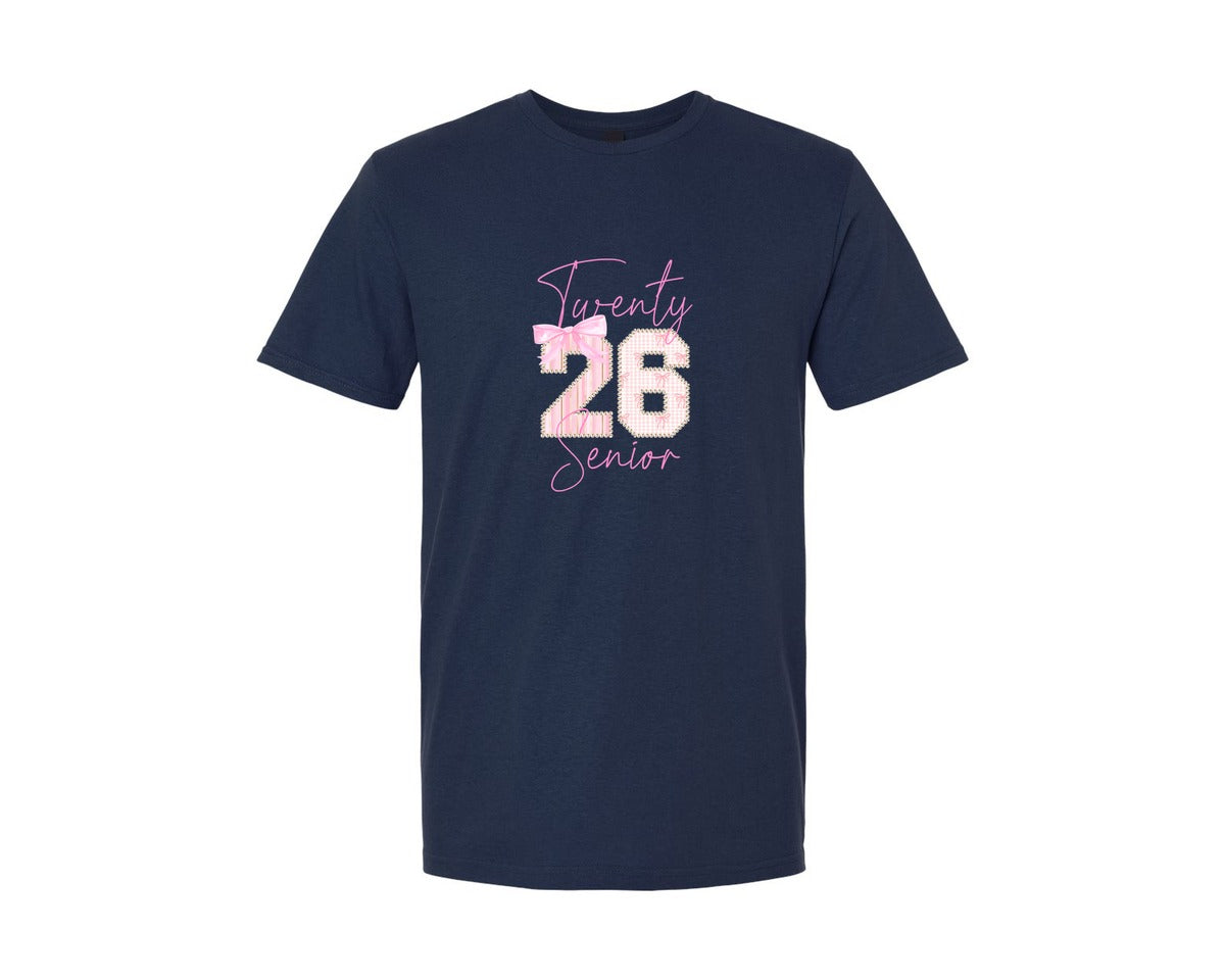 brand:Generic|color:Navy|Pearls Girly Class Of 2026 Senior Graphic T-Shirt