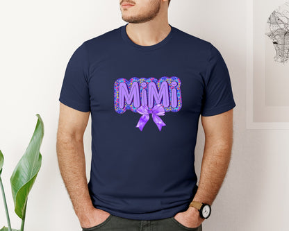 brand:Bella Canvas|color:Navy|Colorful Mimi Grandma Graphic T-Shirt