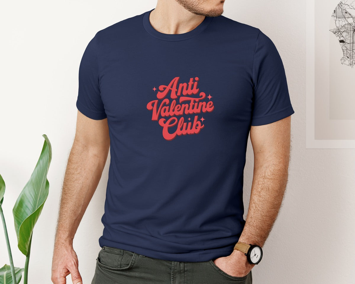 brand:Bella Canvas|color:Navy|Anti Valentine Club 11 Graphic T-Shirt