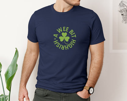brand:Bella Canvas|color:Navy|A Wee Bit Highrish Shirt Graphic T-Shirt