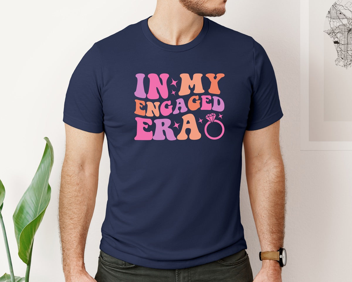 brand:Bella Canvas|color:Navy|In My Engaged Era 3 Graphic T-Shirt