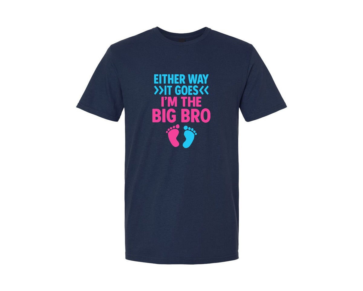 brand:Generic|color:Navy|Big Bro Gender Reveal T Shirt Graphic T-Shirt