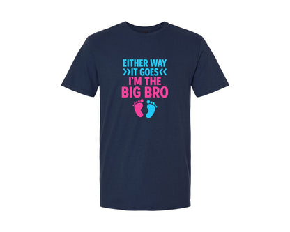 brand:Generic|color:Navy|Big Bro Gender Reveal T Shirt Graphic T-Shirt