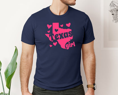 brand:Bella Canvas|color:Navy|Texas Girl Graphic T-Shirt