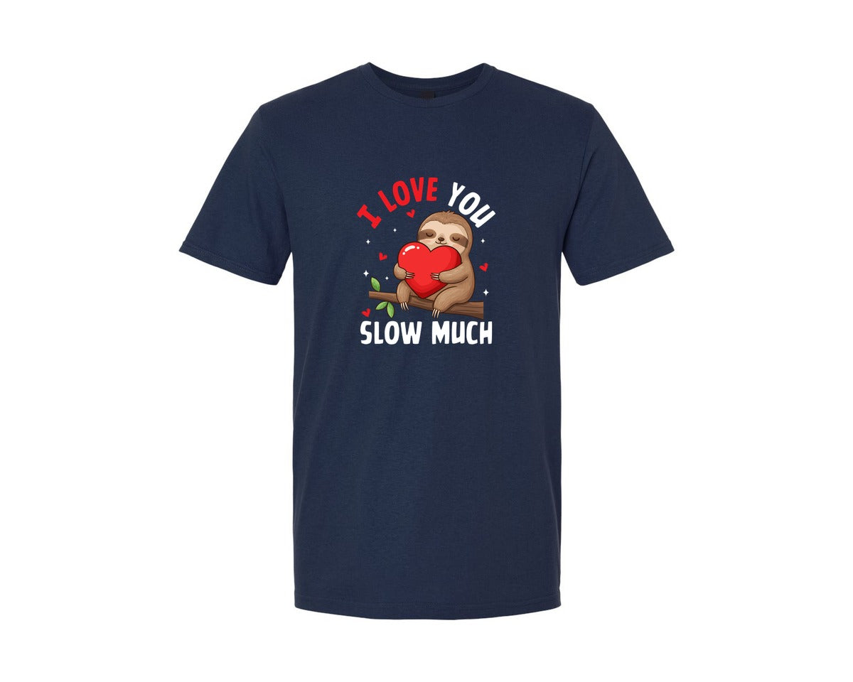 brand:Generic|color:Navy|I Love You Slow Valentines Day T Shirt Graphic T-Shirt