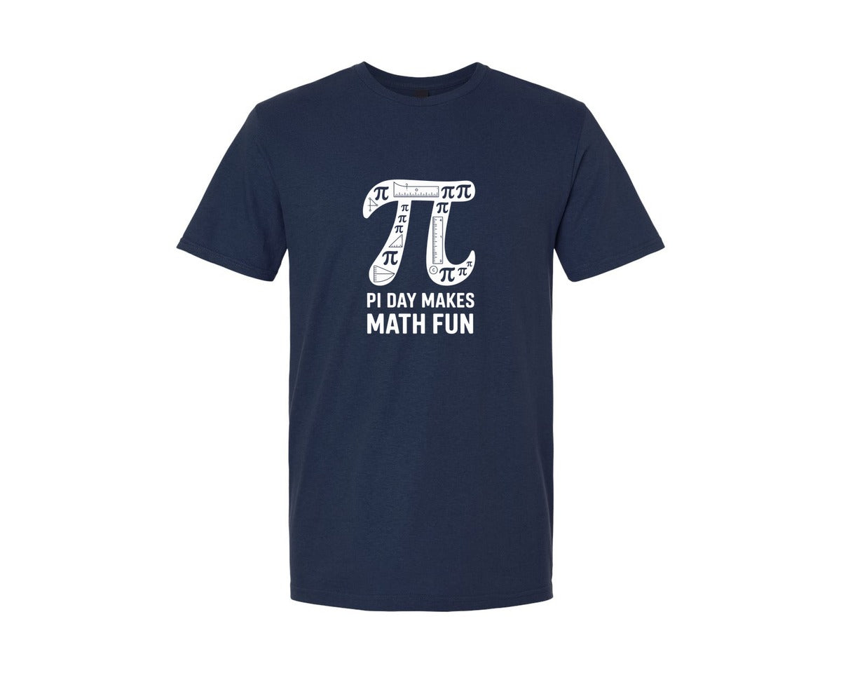 brand:Generic|color:Navy|Pi Day Makes Math Fun Shirt Graphic T-Shirt