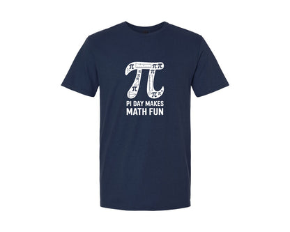 brand:Generic|color:Navy|Pi Day Makes Math Fun Shirt Graphic T-Shirt