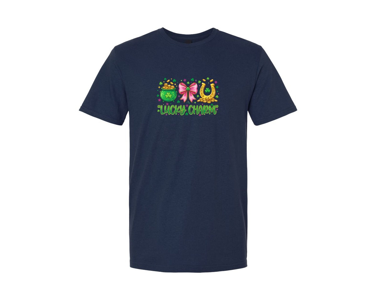 brand:Generic|color:Navy|Lucky Charm St Patricks Day 7 Graphic T-Shirt