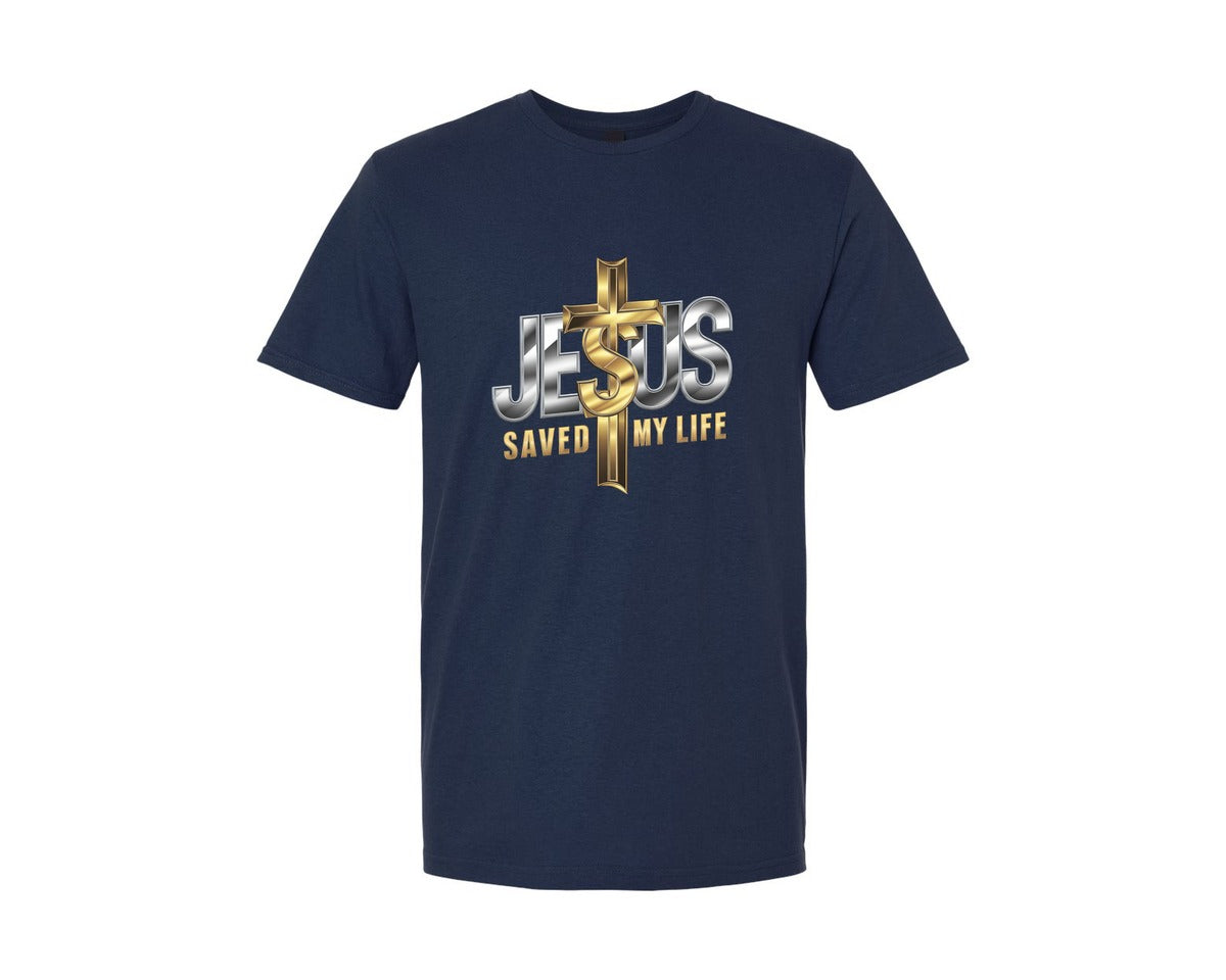 brand:Generic|color:Navy|Jesus Save Me Christian Faith Graphic T-Shirt