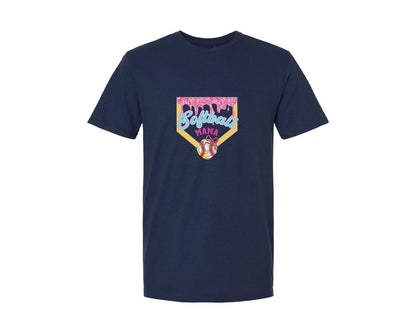 brand:Generic|color:Navy|Softball Mama Ice Cream Drip Graphic T-Shirt