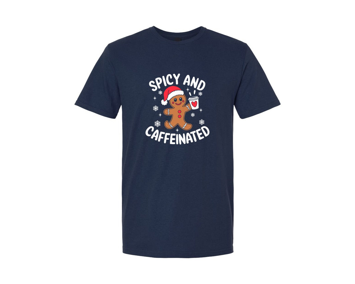 brand:Generic|color:Navy|Spicy And Caffeinated Graphic T-Shirt