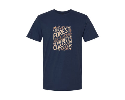 brand:Generic|color:Navy|Forest Best Classroom Bushcraft Design Graphic T-Shirt