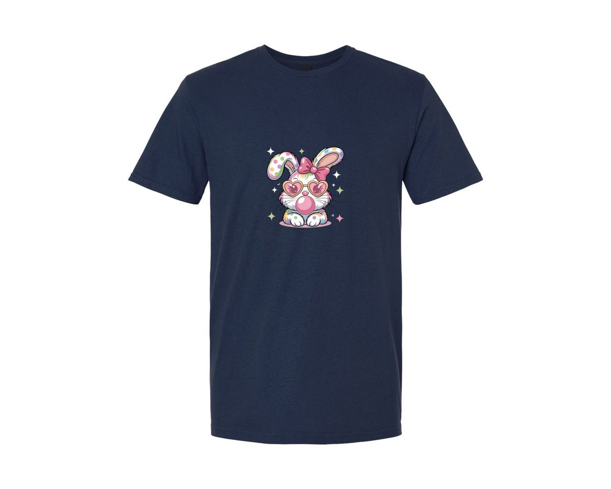 brand:Generic|color:Navy|Brushstroke Happy Easter Coquette 2 Graphic T-Shirt