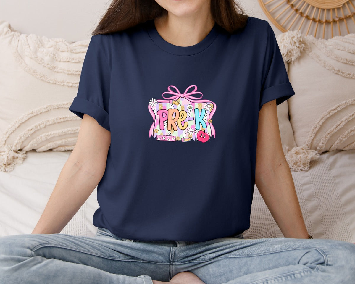 brand:Bella Canvas|color:Navy|Preppy Back To School 3 Graphic T-Shirt