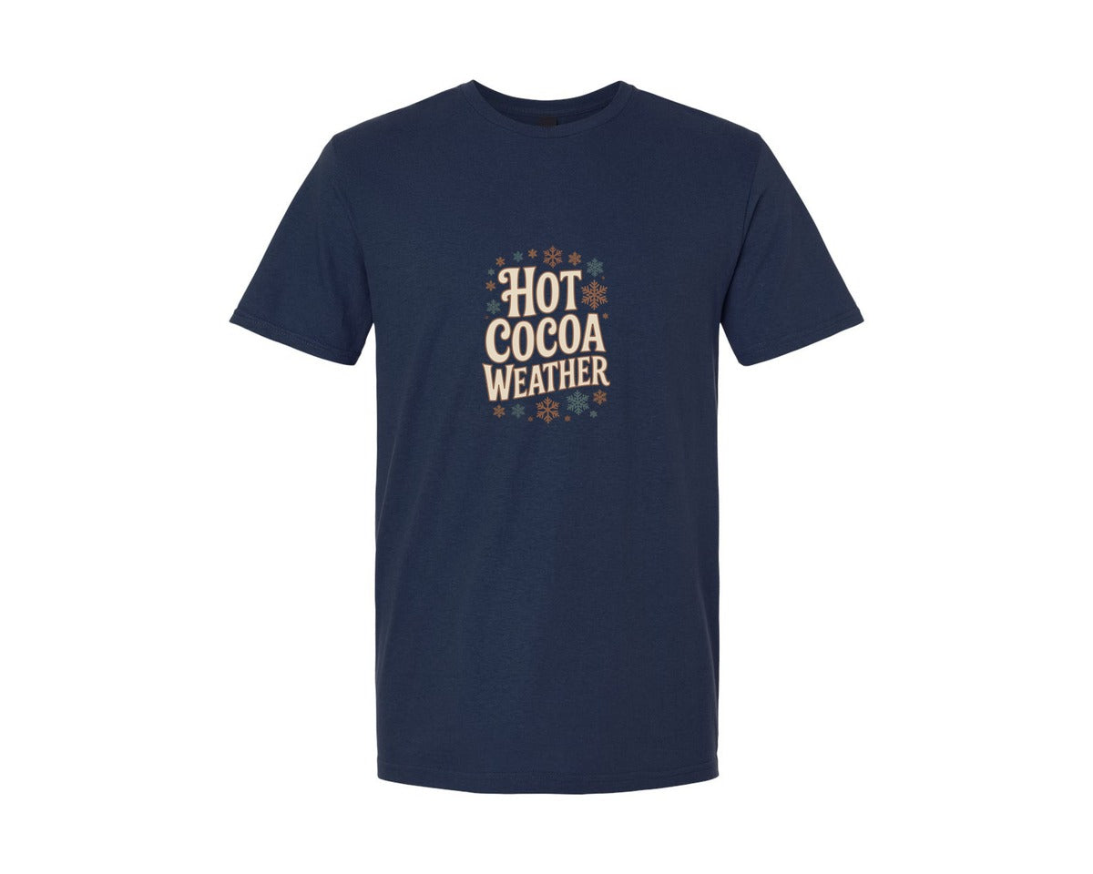 brand:Generic|color:Navy|Hot Cocoa Weather Winter T Shirt Design Graphic T-Shirt