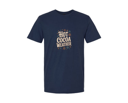 brand:Generic|color:Navy|Hot Cocoa Weather Winter T Shirt Design Graphic T-Shirt