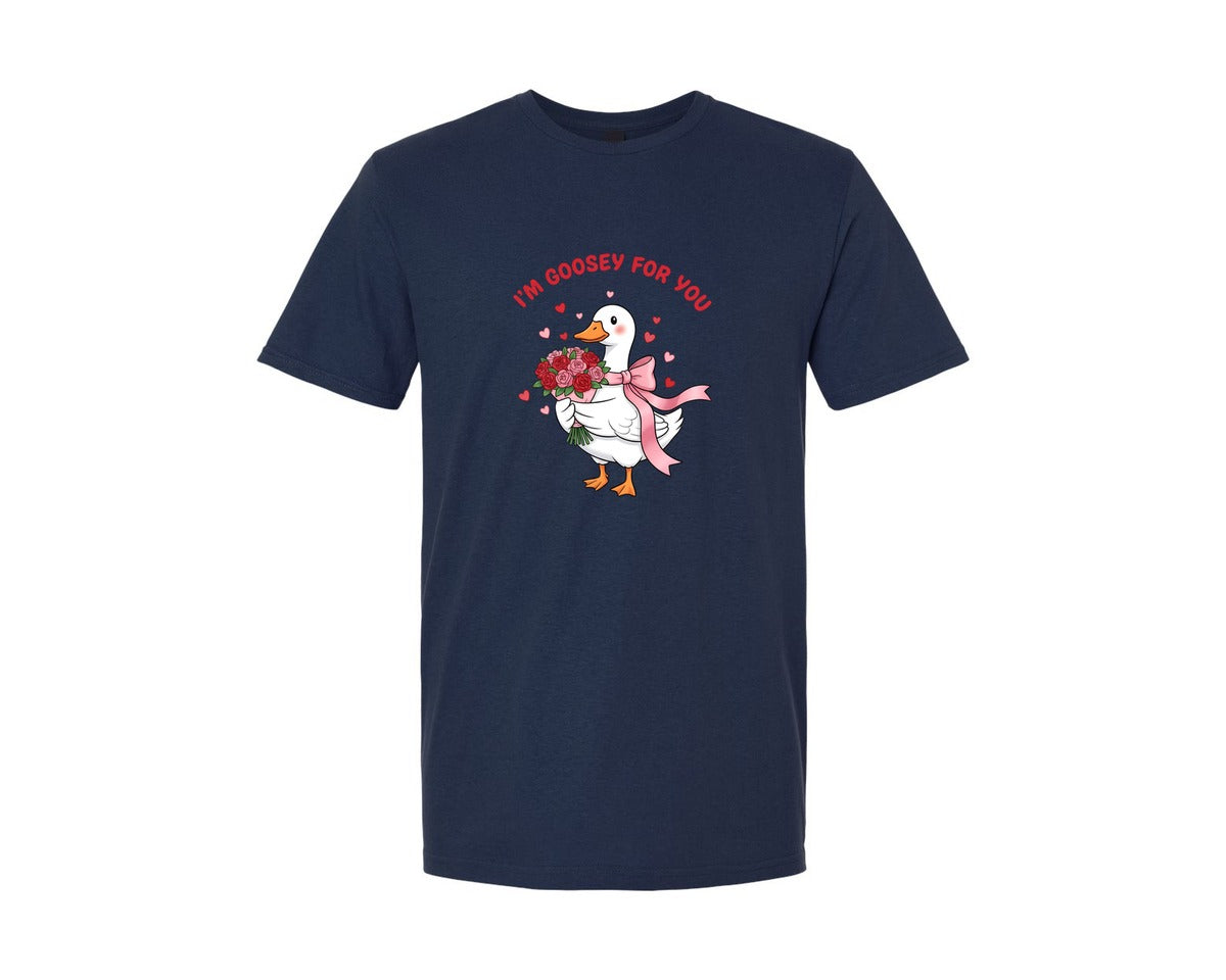 brand:Generic|color:Navy|Im Goosey For You Valentines Day Graphic T-Shirt