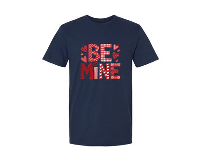 brand:Generic|color:Navy|Retro Be Mine Love Hearts Graphic T-Shirt