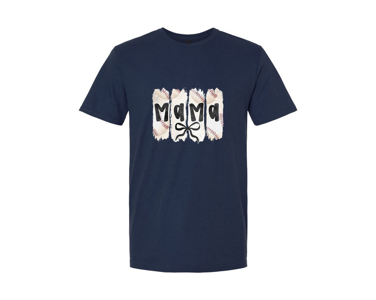 brand:Generic|color:Navy|Coquette Baseball Mama 2 Graphic T-Shirt