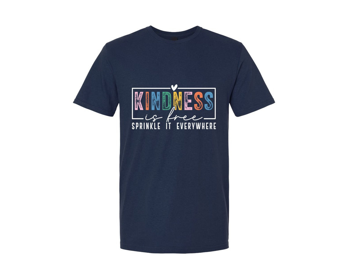 brand:Generic|color:Navy|Kindness Is Free Sprinkle It Everywhere 81 Graphic T-Shirt