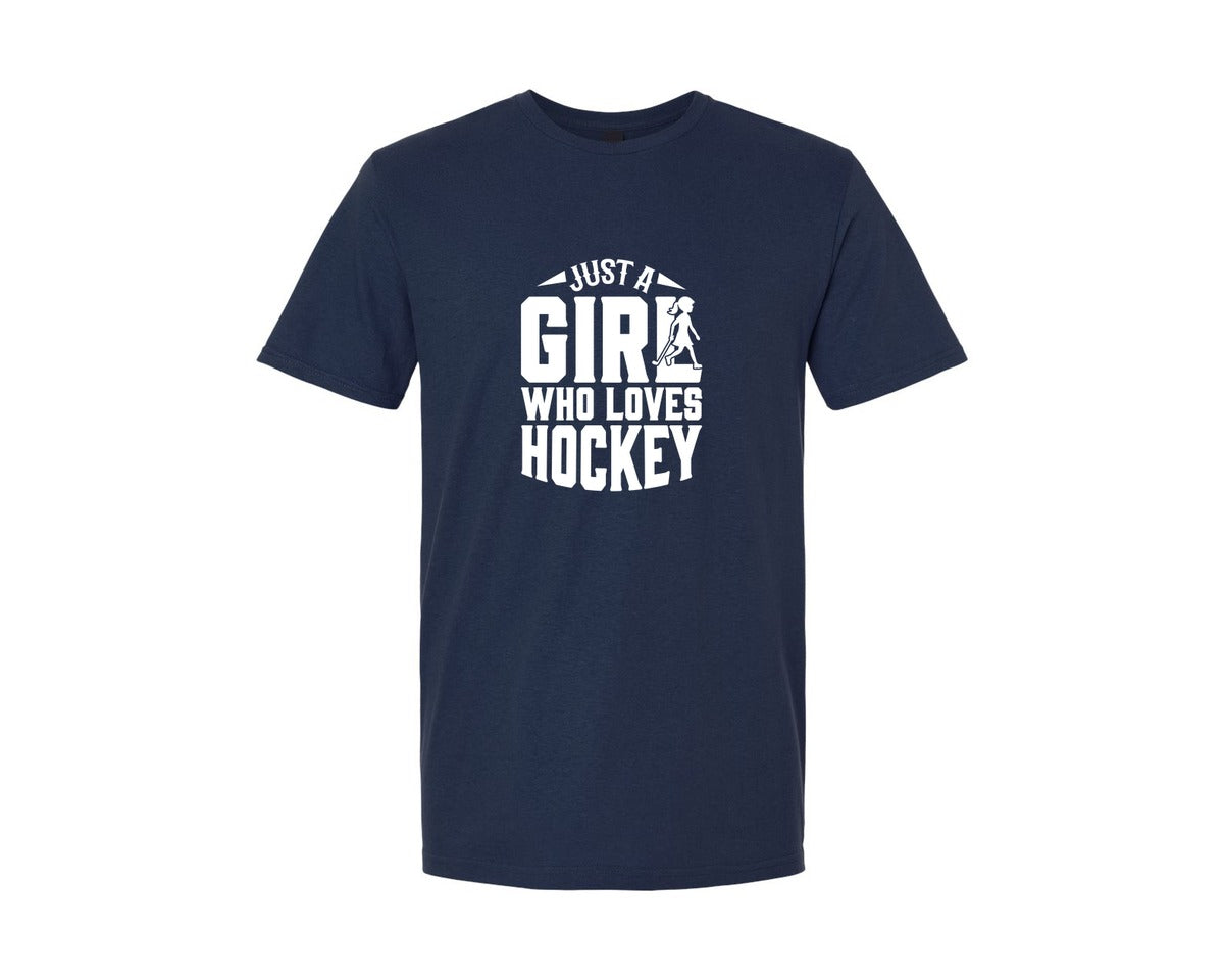 brand:Generic|color:Navy|Girl Who Loves Hockey Hockey Graphic T-Shirt