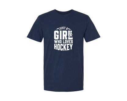brand:Generic|color:Navy|Girl Who Loves Hockey Hockey Graphic T-Shirt