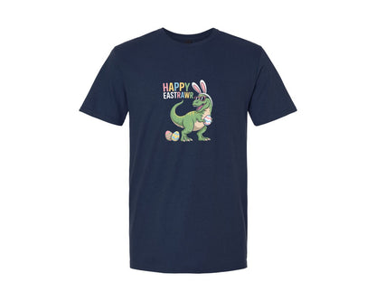 brand:Generic|color:Navy|Happy Eastrawar Funny Easter T Rex Graphic T-Shirt