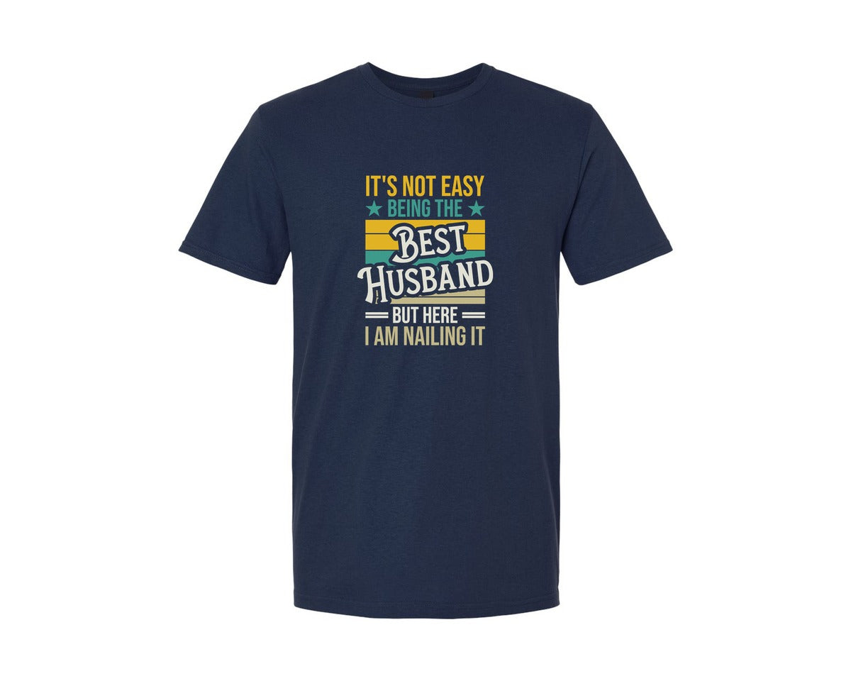 brand:Generic|color:Navy|Its Not Easy Being The Best Husband But Graphic T-Shirt