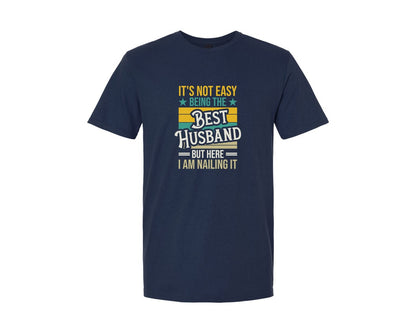 brand:Generic|color:Navy|Its Not Easy Being The Best Husband But Graphic T-Shirt