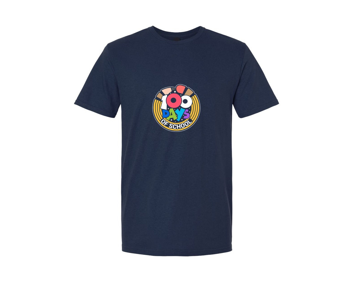 brand:Generic|color:Navy|100 Days Of School T Shirt Design 601 Graphic T-Shirt