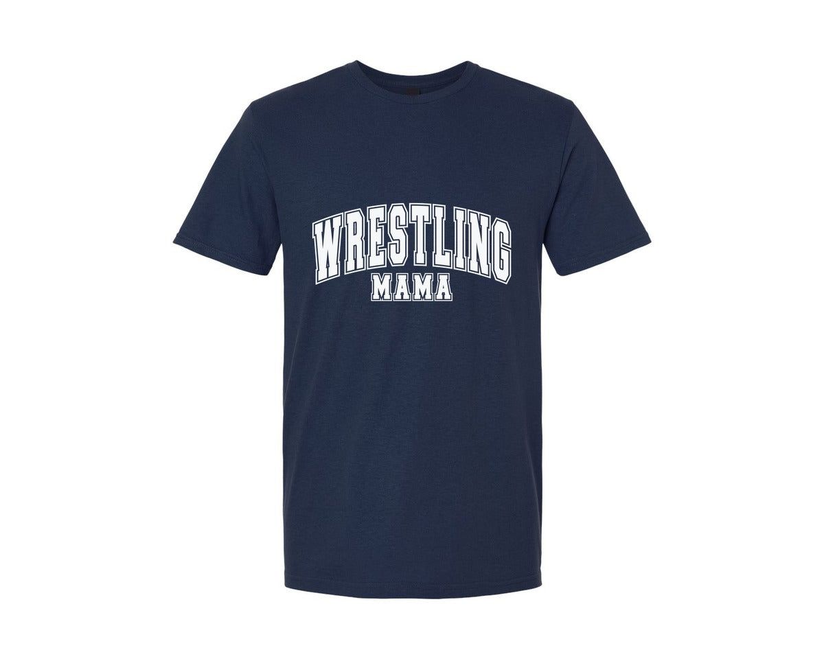brand:Generic|color:Navy|Wrestling Mama Wrestling Mom Varsity 2 Graphic T-Shirt