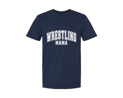 brand:Generic|color:Navy|Wrestling Mama Wrestling Mom Varsity 2 Graphic T-Shirt