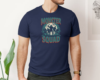 brand:Bella Canvas|color:Navy|Monster Squad Mens Halloween T Shirt Graphic T-Shirt