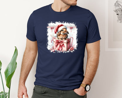 brand:Bella Canvas|color:Navy|Bunny Christmas Square Tshirt Graphic T-Shirt