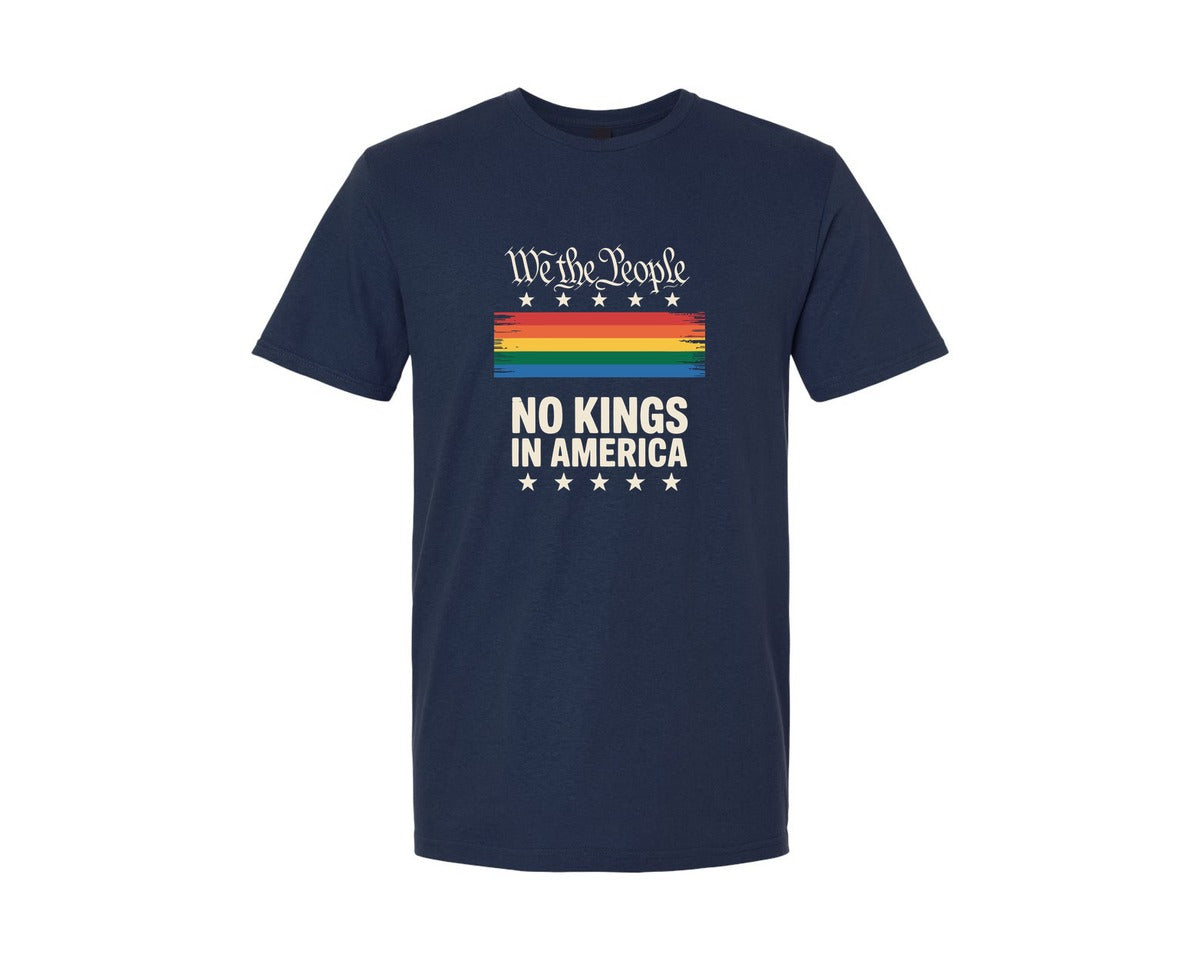 brand:Generic|color:Navy|We The People No Kings America Graphic T-Shirt