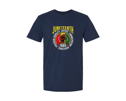 brand:Generic|color:Navy|Equality Justice Freedom Juneteenth Graphic T-Shirt