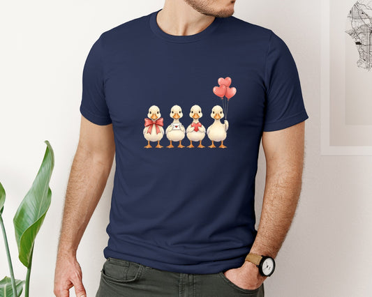 Funny Valentine Goose Valentine 2 Graphic T-Shirt