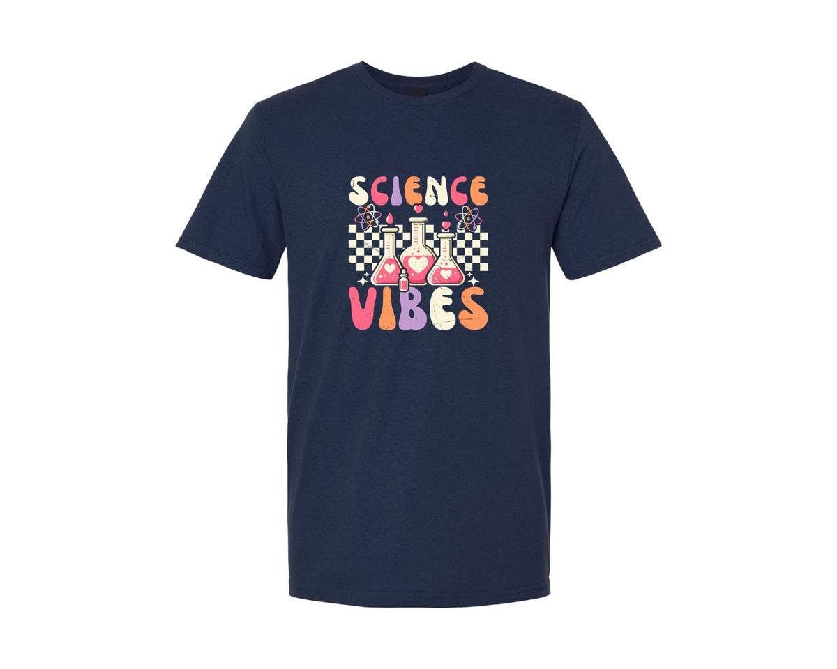 brand:Generic|color:Navy|Groovy Science Vibes Chemistry T Shirt Graphic T-Shirt
