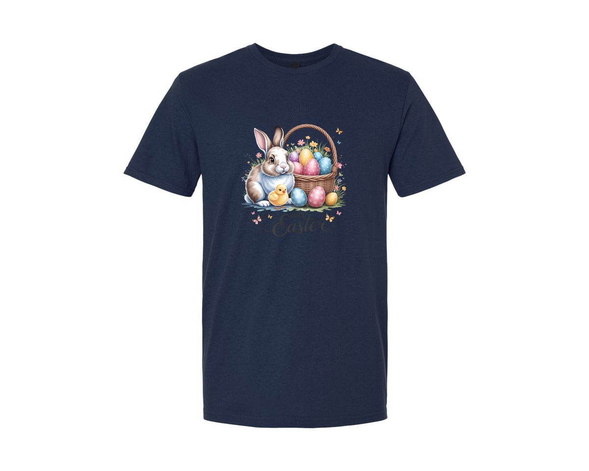 brand:Generic|color:Navy|Happy Easter Bunny Eggs 5 Graphic T-Shirt
