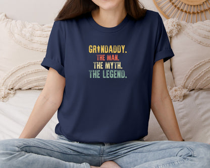 brand:Bella Canvas|color:Navy|Grandaddy The Man The Myth The Legend Graphic T-Shirt