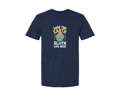 brand:Generic|color:Navy|Save Earth Sloth Lover Funny Earth Day 2 Graphic T-Shirt
