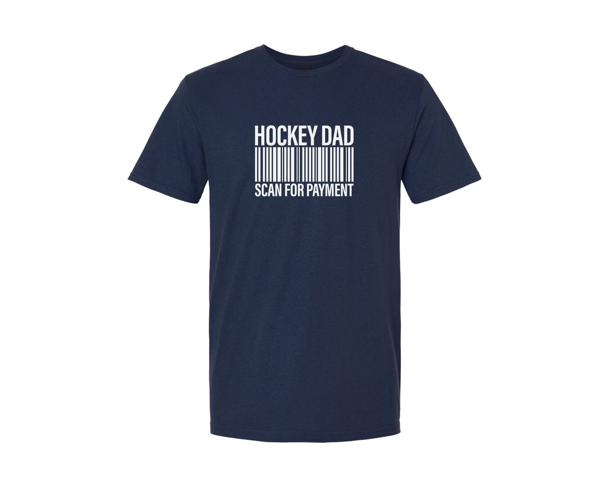 brand:Generic|color:Navy|Hockey Dad Scan For Payment T Shirt Graphic T-Shirt