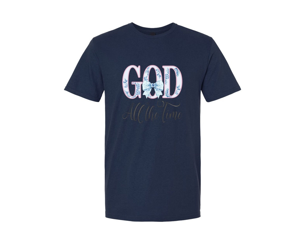 brand:Generic|color:Navy|God Is Good All The Time Bible Graphic T-Shirt