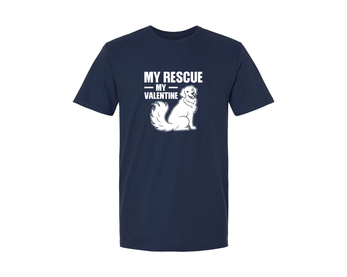 brand:Generic|color:Navy|My Rescue My Valentine Tshirt Design Graphic T-Shirt