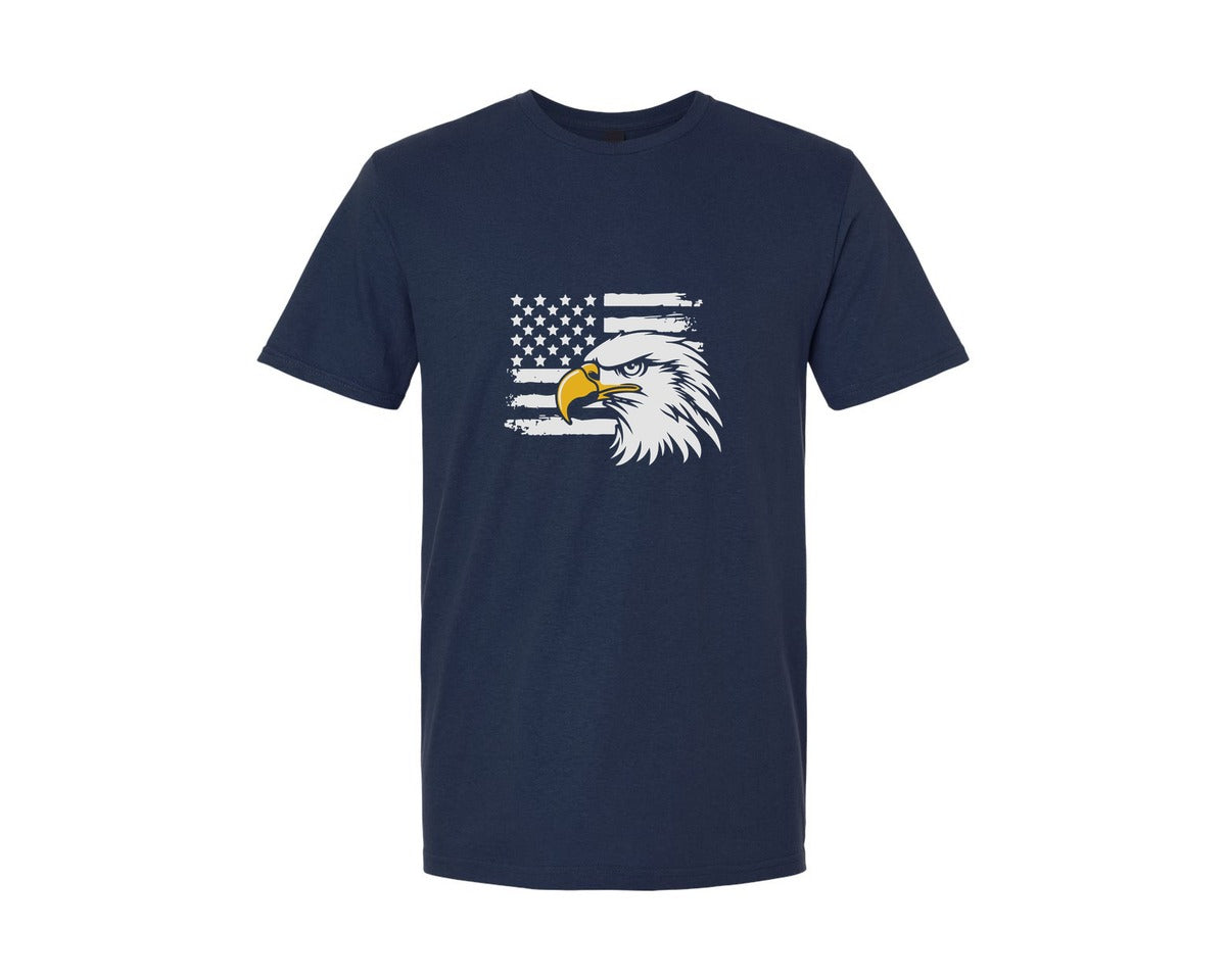 brand:Generic|color:Navy|Eagle With American Flag Usa Graphic T-Shirt