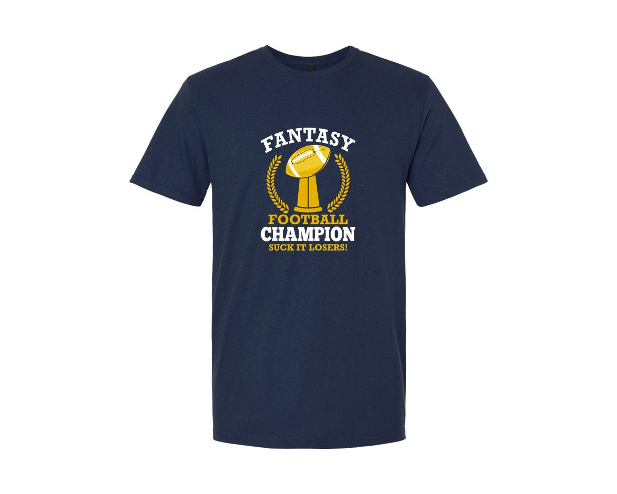 brand:Generic|color:Navy|Fantasy Football Champion Suck It Losers Graphic T-Shirt