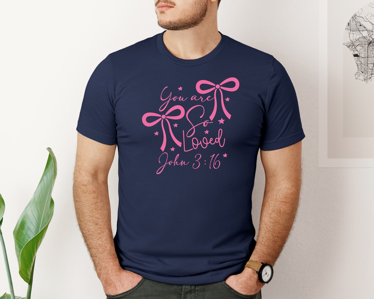brand:Bella Canvas|color:Navy|You Are So Loved Valentines Day Ch Graphic T-Shirt