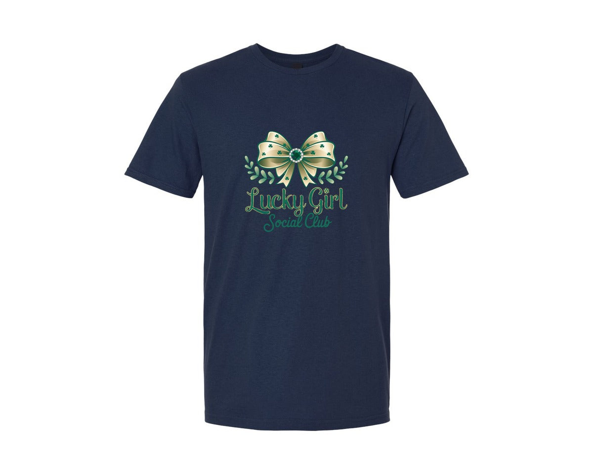 brand:Generic|color:Navy|Lucky Girl Social Club Pngst Patricks Graphic T-Shirt